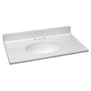 design house 586198 cultured marble vanity top 31x19, solid white