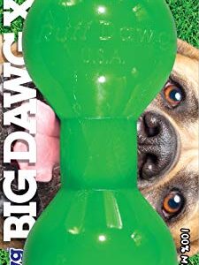 Ruff Dawg Big Dawg - Indestructible Dog Toy for Rough Play - Barbell Shape Bounce for Chase, Catch - Shred-Resistant Plastic - Colors Vary - 2 Toys