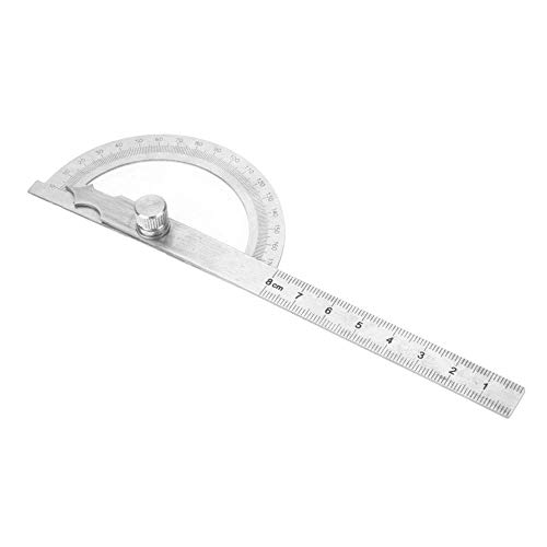 Protractor Ruler, Stainless Steel Protractor Goniometer 15cm Ruler 180 Degrees Angle Finder Gauge Adjustable Measuring Tool for Woodworking Industrial Carpenter (80×120mm)