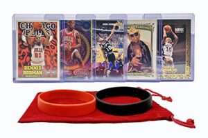 dennis rodman basketball cards assorted (5) bundle - chicago bulls, san antonio spurs trading card gift pack