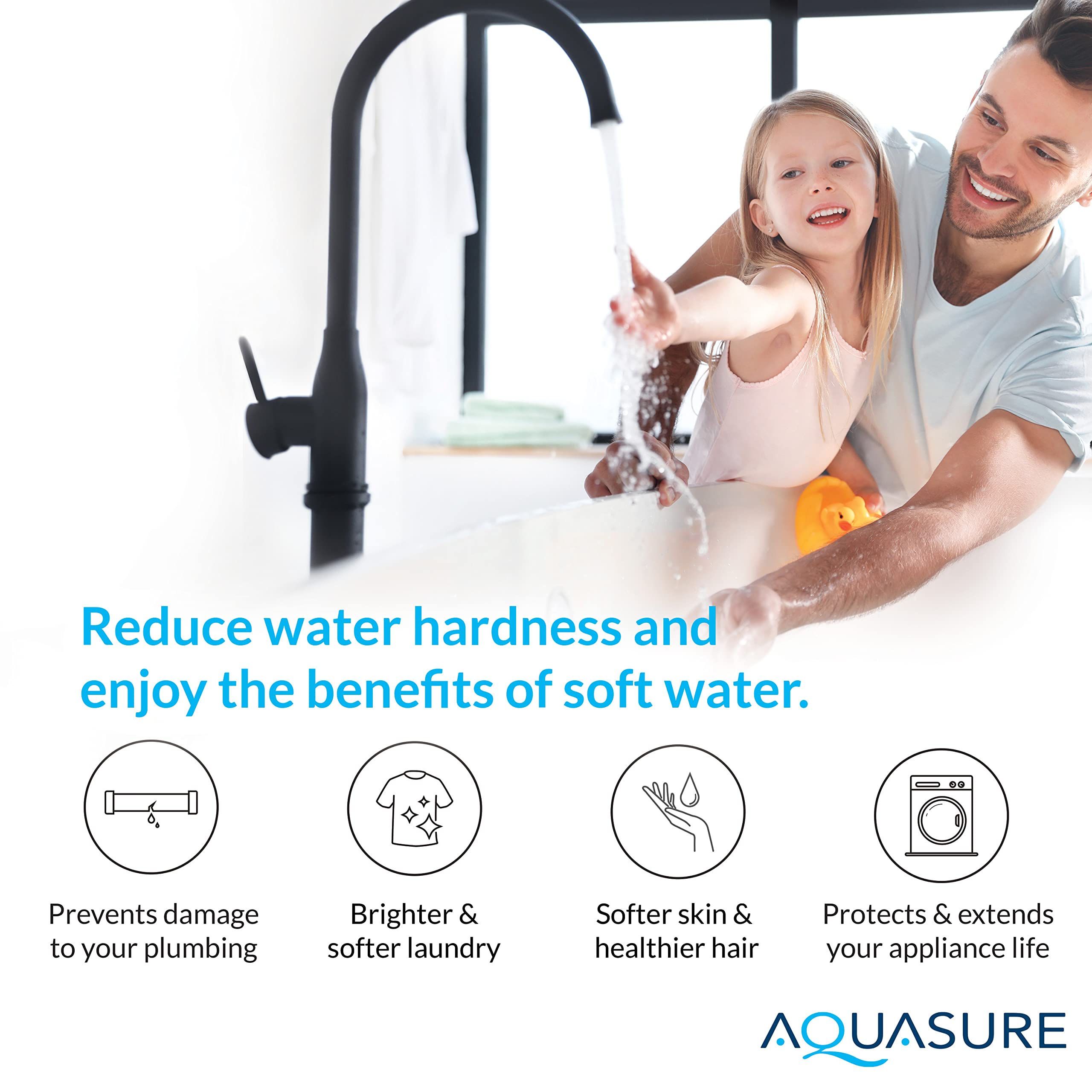 Aquasure Harmony Series Water Softener plus Iron Removal w/Aquatrol Digital Control Head and Premium Grade Fine Mesh Resin (48,000 Grains)