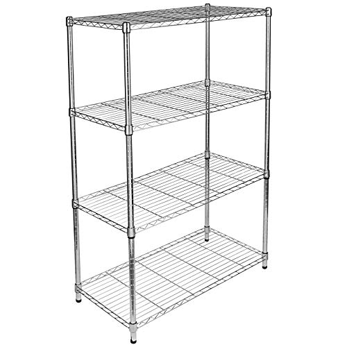 4-Tier Heavy Duty Storage Shelving Unit 1000Lb Capacity,Chrome,35.43" D x 17.72" W x 61.02" H inch