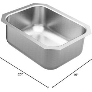 Moen GS18440 1800 Series 16-inch 18 Gauge Undermount Single Bowl Stainless Steel Kitchen or Bar Sink