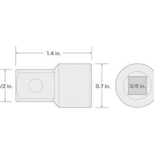 TEKTON 3/8 Inch Drive (F) x 1/2 Inch (M) Adapter | SHA14102