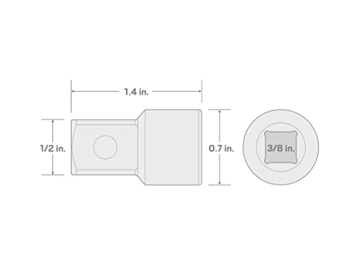 TEKTON 3/8 Inch Drive (F) x 1/2 Inch (M) Adapter | SHA14102