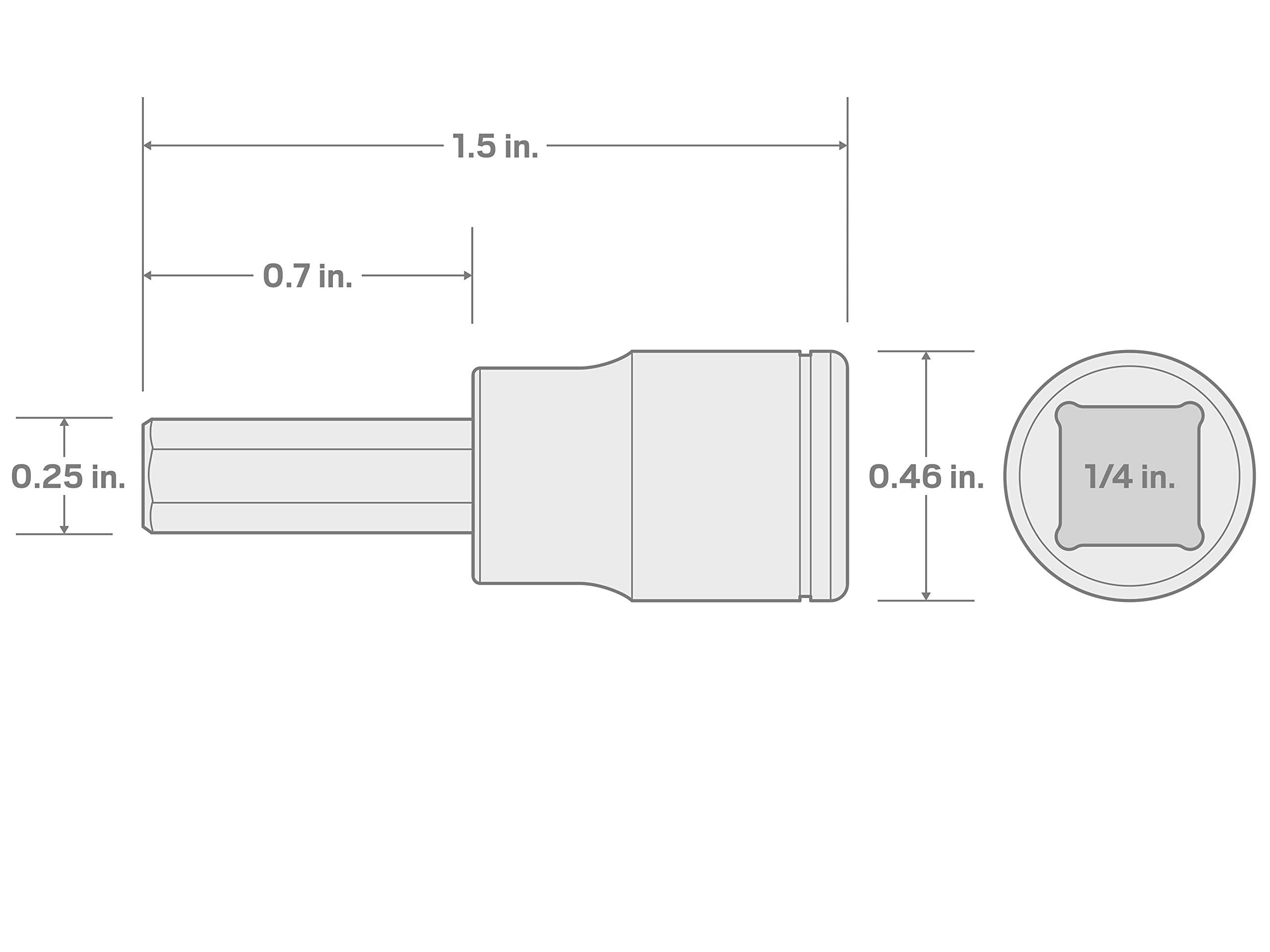 TEKTON 1/4 Inch Drive x 5/32 Inch Hex Bit Socket | SHB02202