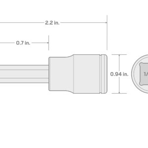 TEKTON 1/2 Inch Drive x 8 mm Hex Bit Socket | SHB23208