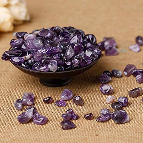 JOHOUSE Natural Amethyst Rolling Stones Amethyst Tumbled Chips Stone, 1lb(450g)/Bag, About 0.1-0.5 inch in Length