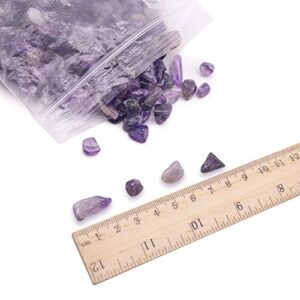 JOHOUSE Natural Amethyst Rolling Stones Amethyst Tumbled Chips Stone, 1lb(450g)/Bag, About 0.1-0.5 inch in Length