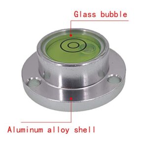 Surface Mounted Aluminium Housing Circular Spirit Level Bubble Level Ball Vials, D30mm Flange plate type