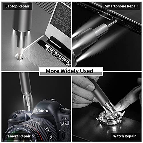 POWERGIANT Mini Electric Screwdriver, Small Portable Cordless Power Screwdriver Set with 55 Precision Bits & LED Light & Magnetic Mat, Handy Repair Tool for Phone Watch Camera Laptop