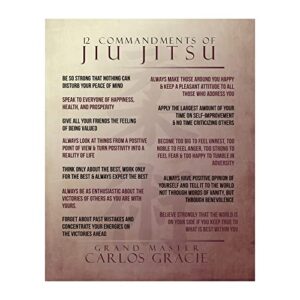 carlos graice quotes wall art- 12 commandments of jiu-jitsu, inspirational wall art decor. this vintage asian wall art print makes perfect home decor, office decor and studio decor, unframed - 8x10”