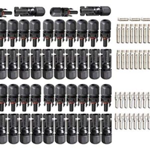 PowMr 48PCS Solar connectors - IP67 Male/Female Solar Connectors(24 Pairs Solar connectors)