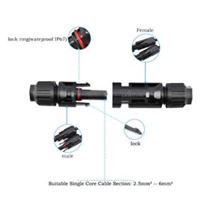 PowMr 48PCS Solar connectors - IP67 Male/Female Solar Connectors(24 Pairs Solar connectors)