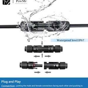 PowMr 48PCS Solar connectors - IP67 Male/Female Solar Connectors(24 Pairs Solar connectors)