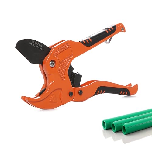 Zantlea Pipe and Tube Cutter, Ratcheting Hose Cutter One-hand Fast Pipe Cutting Tool with Ratchet Drive for Cutting Less Than 1-1/4" O.D. PEX, PVC, and PPR Pipe