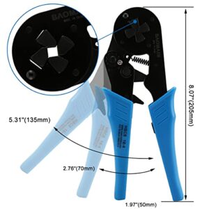 Baomain Crimper Plier HSC8 16-4 Mini Self-adjustable Crimping Tools Use for 6.0-16.0 mm² (10-5 AWG) Square Ferrule Wire Cable End-sleeves Blue