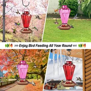 BOLITE Hummingbird Feeder, 18017R Hummingbird Feeders for Outdoors Hanging, Diamond Shape Bottle for Outside, 20 Ounces, Red, Xmas Gifts for Bird Lovers