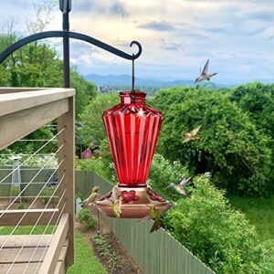 BOLITE Hummingbird Feeder, 18017R Hummingbird Feeders for Outdoors Hanging, Diamond Shape Bottle for Outside, 20 Ounces, Red, Xmas Gifts for Bird Lovers