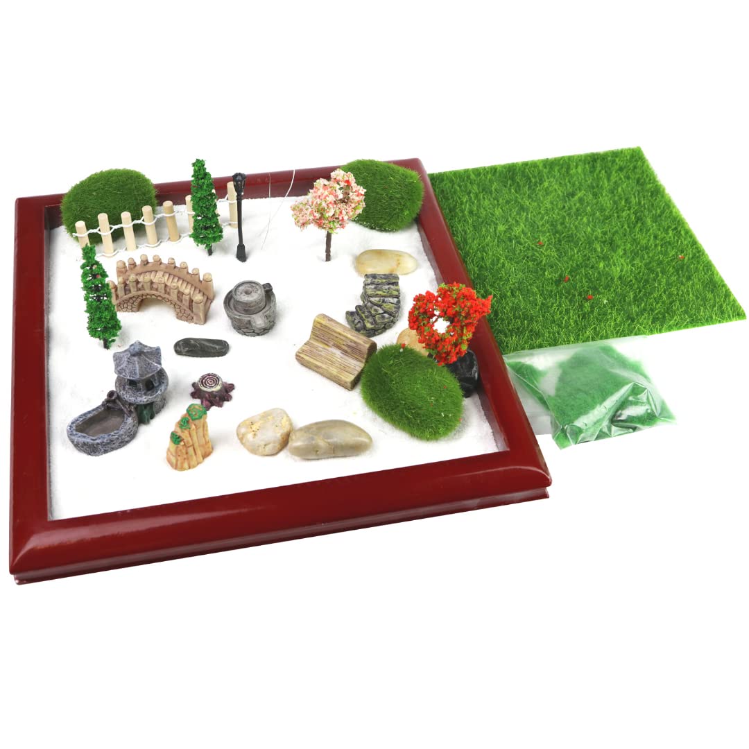 Mini Zen Garden Accessories, Outdoor Fairy Garden Miniatures, Sandbox Decorations, Zen Tray Items, Terrarium Ornaments, Dollhouse Supplies, Desk Top Figurines, Bonsai Decorative Craft Tools Kit