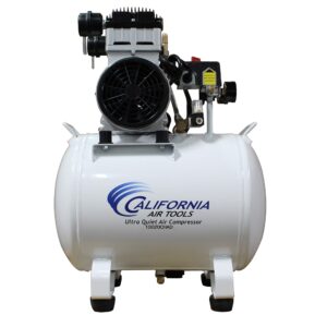 california air tools 10020chad ultra quiet & oil-free 2.0 hp, 10.0 gal. steel tank air compressor with auto drain valve