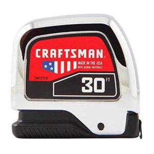 craftsman tape measure, chrome classic, 30-foot (cmht37330s), 30-foot
