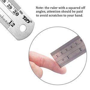 Ruler Metal Straight Edge Ruler Stainless Steel Ruler 12 Inch Ruler Set Rulers Bulk 1 Pack