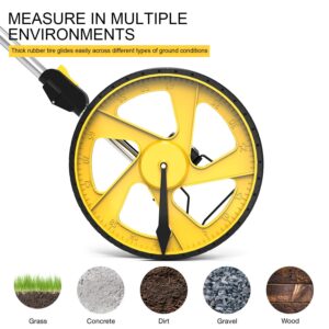 Zozen Measuring Wheel in Feet and Inches, Collapsible with One key to Zero, Kickstand, Starting Point Arrow and Cloth Carrying Bag, Measurement 0-9,999 Ft.