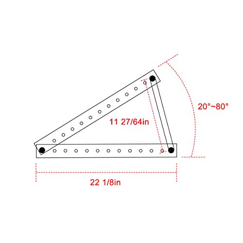 Air Jade 22 in Adjustable Solar Panel Tilt Mount Brackets, Solar Panel Mounting Bracket with Foldable Tilt Legs for RV, Boat, Roof, and Off-Grid