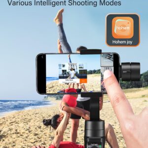 Gimbal Stabilizer for Smartphone, 3-Axis Phone Gimbal for Android and iPhone 15,14,13,12 PRO, Stabilizer for Video Recording with Face/Object Tracking, 600 °Auto Rotation - hohem iSteady Mobile Plus