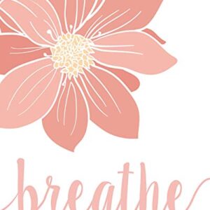 Relax Soak Unwind Breathe Pink White Blend Bath Flowers Prints, 4 (8x10) Unframed Photos, Wall Art Decor Gifts Under 20 for Home Office Studio College Student Teacher Floral Garden Yoga Inspired Fans