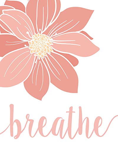 Relax Soak Unwind Breathe Pink White Blend Bath Flowers Prints, 4 (8x10) Unframed Photos, Wall Art Decor Gifts Under 20 for Home Office Studio College Student Teacher Floral Garden Yoga Inspired Fans