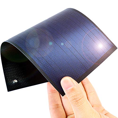 Thin Film Solar Panel Small Flexible Solar Panel Power Cells Emergency Solar Battery Charger 1W/1.5V/670MA flexible small Solar Chargers for Electronic Devices (black)