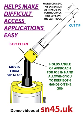 SUPER NOZZLE 45 Adjustable Caulk Gun Nozzle Extender (Pro Kit)