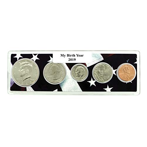 2019-5 Coin Birth Year Set in American Flag Holder Collection Seller Uncirculated