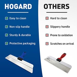 HOGARD 24" Pro Taping Knife | Premium Stainless Steel Blade with a Soft Grip | Best Drywall Taping Tool