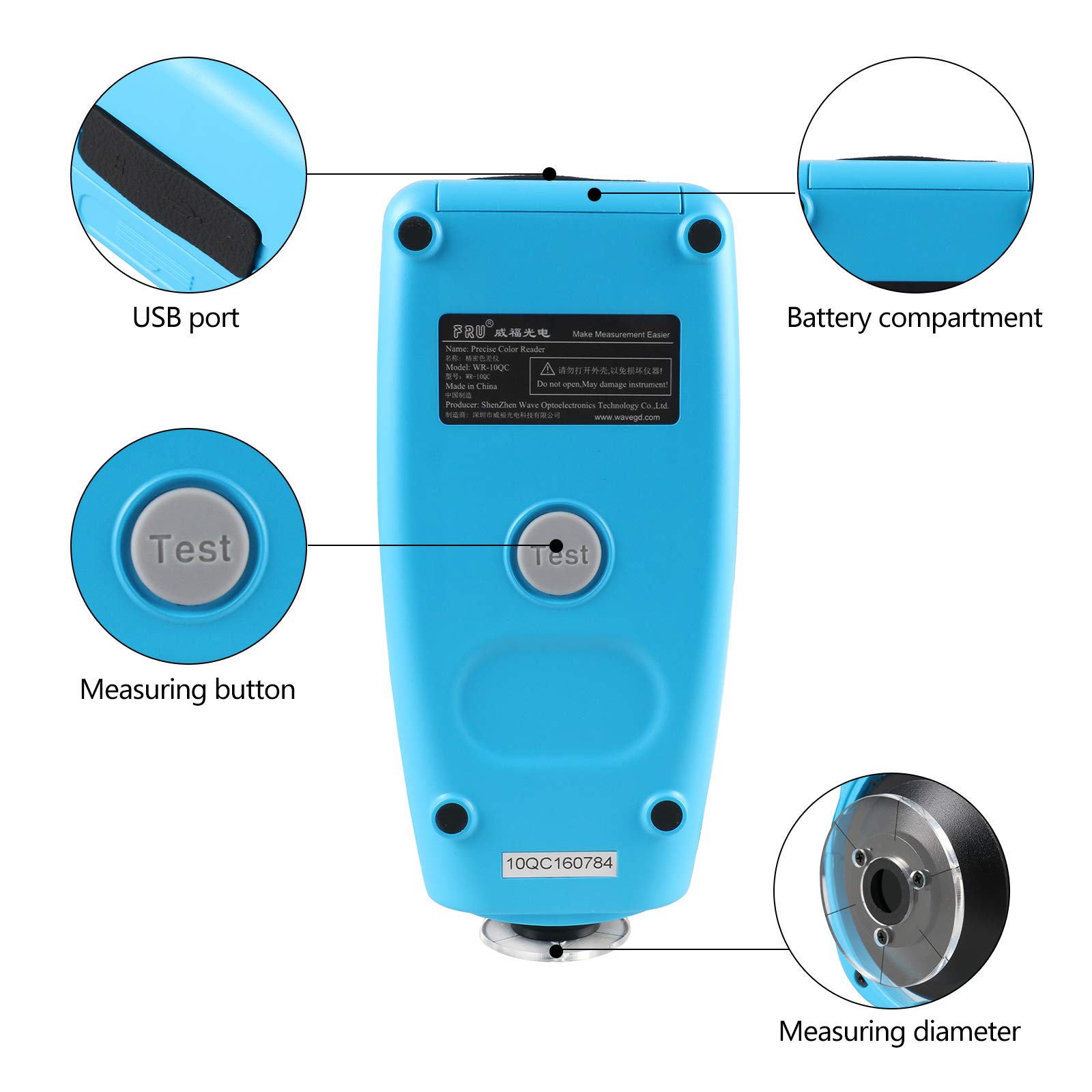 BELEY 8mm Digital Precise Portable Color Analyzer Colorimeter Color Difference Meter Tester with Color Screen Display