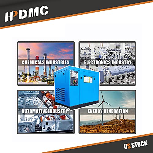 HPDMC 20 HP Rotary Screw Compressor 208-230Volt, 60HZ, 3-Phase / 81CFM@MAX150PSI Spin-on Oil Separator easy maintenance Industrial Air Compressed System