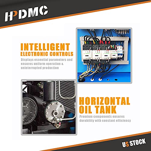 HPDMC 20 HP Rotary Screw Compressor 208-230Volt, 60HZ, 3-Phase / 81CFM@MAX150PSI Spin-on Oil Separator easy maintenance Industrial Air Compressed System