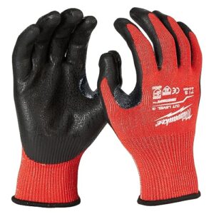 milwaukee cut 3 dipped gloves - m