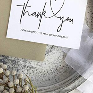 Thank You For Raising the Man of My Dreams Wedding Day Card, Mother in Law to Be Gift from Bride for Grooms Parents