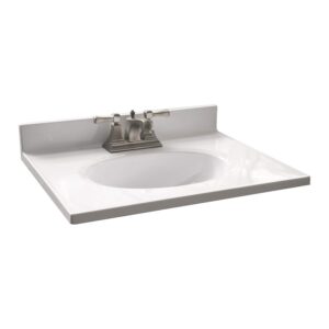 Design House 586180 Cultured Marble Vanity Top 25"x19", Solid White