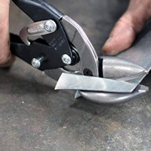 MIDWEST Special Hardness Aviation Snip - Left and Right Cut Offset Stainless Steel Cutting Shears with Forged Blade & KUSH'N-POWER Comfort Grips - MWT-SS6510C