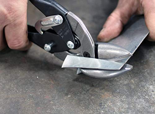 MIDWEST Special Hardness Aviation Snip - Left and Right Cut Offset Stainless Steel Cutting Shears with Forged Blade & KUSH'N-POWER Comfort Grips - MWT-SS6510C