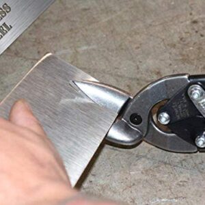 MIDWEST Special Hardness Aviation Snip - Left and Right Cut Offset Stainless Steel Cutting Shears with Forged Blade & KUSH'N-POWER Comfort Grips - MWT-SS6510C