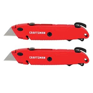 craftsman utility knife, quick change, retractable blade, 2 pack (cmht10378)
