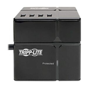 Tripp Lite 3 Outlet Surge Protector with USB, Detachable Wall Outlet Surge Protector, 6 USB Ports, 6 ft. Cord, 540 Joules, Black, TLP366CUBEUSBB
