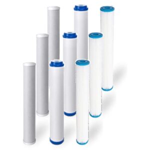 PACK OF 9: Replacement Slim Blue 20" Pre-Filters/Cartridges for Commercial Reverse Osmosis RO Water Filtration Systems | 2.5" x 20" Sediment, Carbon Block, GAC Filter