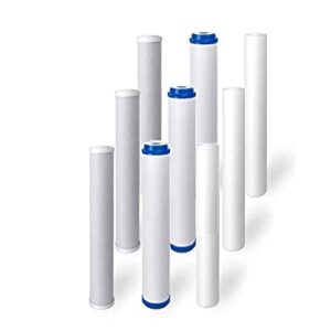 PACK OF 9: Replacement Slim Blue 20" Pre-Filters/Cartridges for Commercial Reverse Osmosis RO Water Filtration Systems | 2.5" x 20" Sediment, Carbon Block, GAC Filter