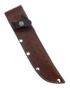 10.5" long custom handmade leather sheath for 5"—5.5" cutting blade knife